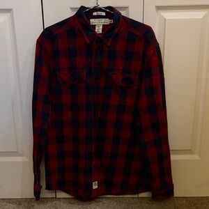 H&M Red and Navy Plaid Shirt